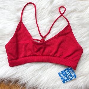 free people•red•bralette